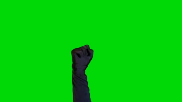 Рука в воздухе на зеленом фоне экрана — стоковое видео