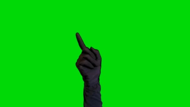 Hand in the Air on a Green Screen Background — Stock Video