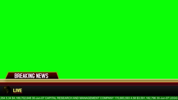 Breaking News nižší třetí informační zprávy — Stock video