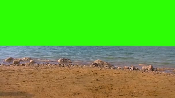 La mer Morte sur un fond d'écran vert — Video
