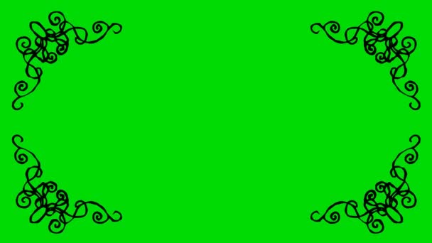Coins de bordure décoratifs en forme de dessin animé réel sur un fond d'écran vert 4K 