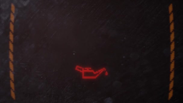 Alerte de pression d'huile sur un vieil écran sale 