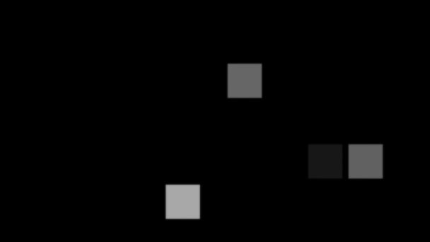 Weiße Quadrate auf schwarzem Hintergrund ein- und ausblenden — Stockvideo