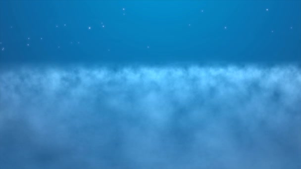 Μαγικό ουρανό πάνω από τα σύννεφα με αφρώδη αστέρια — Αρχείο Βίντεο