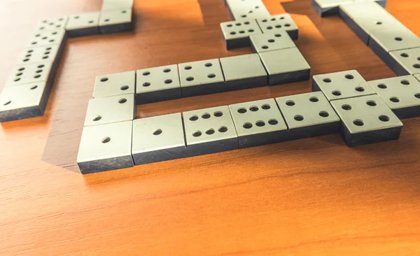 Old School Game Custom laser cut dominoes — Stock Photo, Image