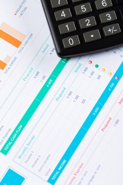 hesap makinesi ile finansal sayı ve grafik