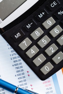 hesap makinesi ile finansal sayı ve grafik