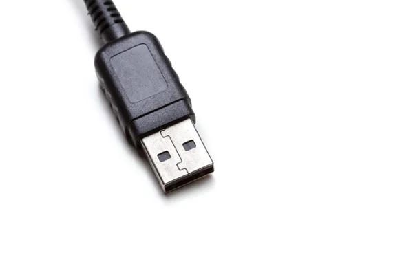 Кабельная вилка USB изолирована на белом фоне — стоковое фото
