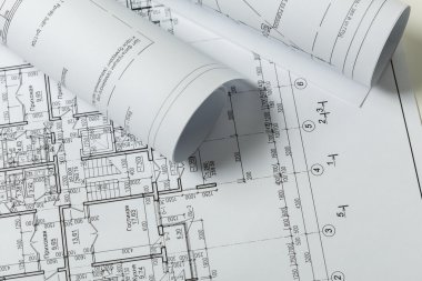 İnşaat sektöründe Mimarlık mimari planlar proje rulo