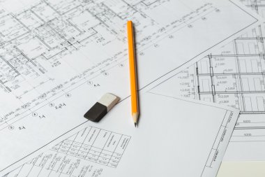 İnşaat sektöründe Mimarlık mimari planlar proje rulo
