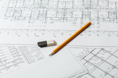 İnşaat sektöründe Mimarlık mimari planlar proje rulo
