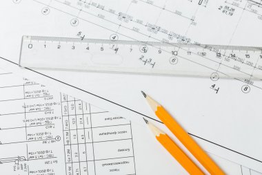 İnşaat sektöründe Mimarlık mimari planlar proje rulo