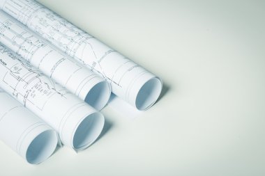 İnşaat sektöründe Mimarlık mimari planlar proje rulo