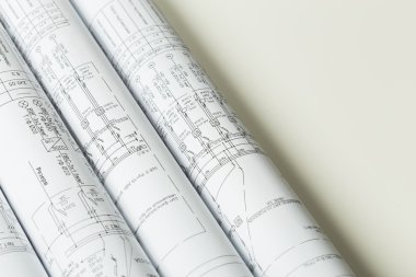 İnşaat sektöründe Mimarlık mimari planlar proje rulo