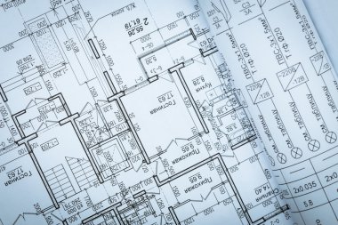 İnşaat sektöründe Mimarlık mimari planlar proje rulo