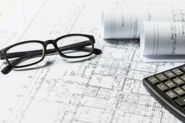 İnşaat sektöründe Mimarlık mimari planlar proje rulo