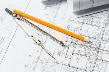 İnşaat sektöründe Mimarlık mimari planlar proje rulo