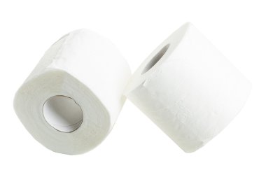 tuvalet kağıdı beyaz arkaplanda izole edildi