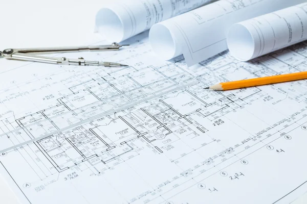 건설 산업 건축 건축 계획 프로젝트 롤 — 스톡 사진