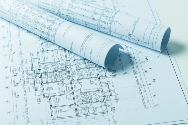 建筑行业建筑卷建筑计划项目 — 图库照片