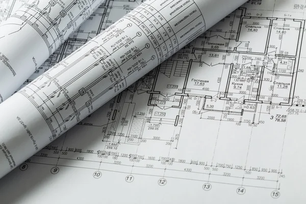 建筑行业建筑卷建筑计划项目 — 图库照片