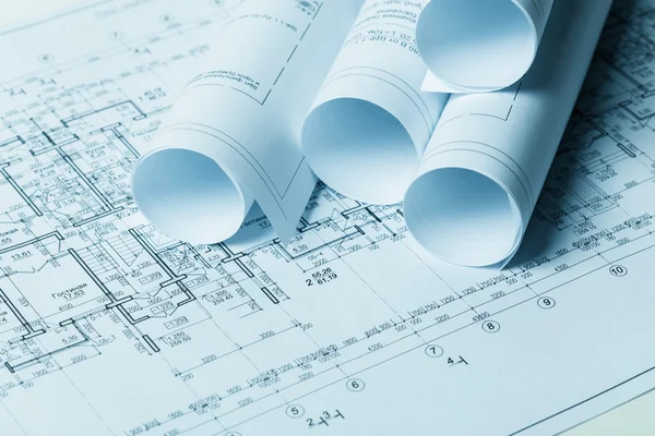 İnşaat sektöründe Mimarlık mimari planlar proje rulo