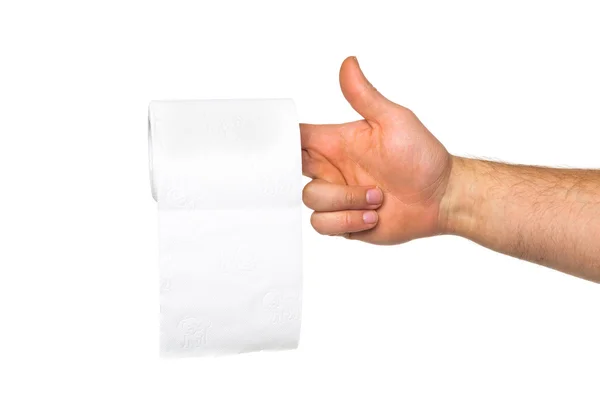 Туалетний папір ізольовано на білому тлі — стокове фото