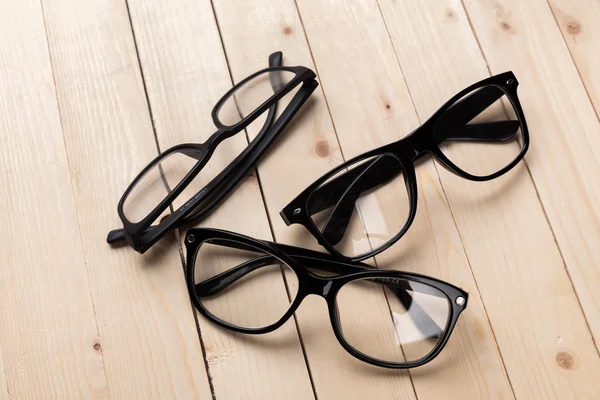 Óculos de óculos claros com moldura preta — Fotografia de Stock