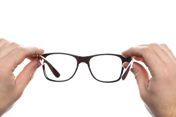 Óculos em um fundo branco — Fotografia de Stock