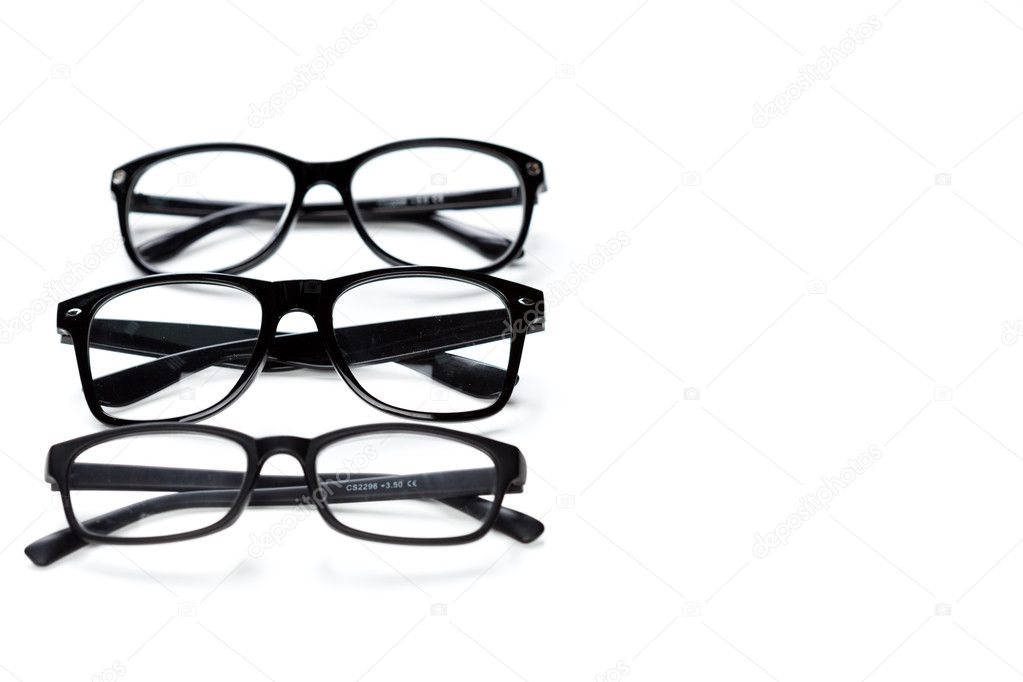 Glasses on a white background
