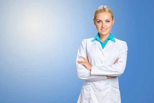 Smiling blonde doctor woman — Stock Photo, Image