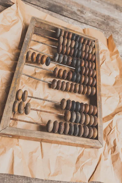 Abacus vintage em fundo de madeira — Fotografia de Stock