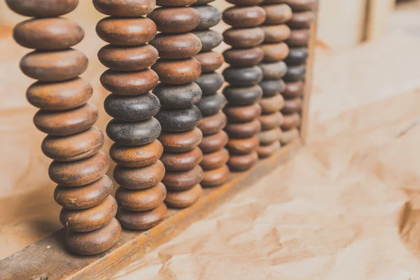 Abacus vintage em fundo de madeira — Fotografia de Stock
