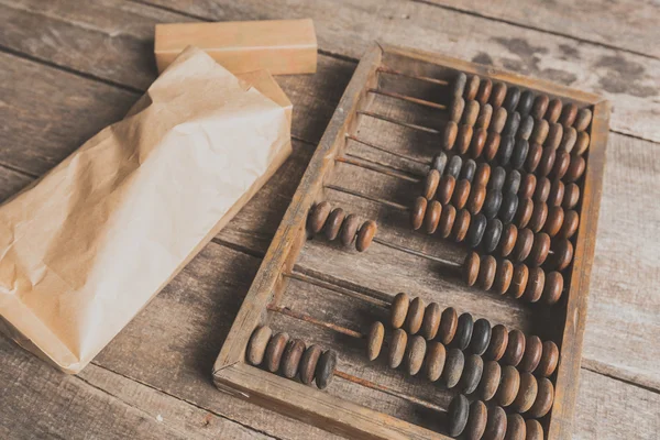 Abacus vintage em fundo de madeira Fotografias De Stock Royalty-Free