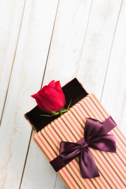 Hediye ile kırmızı gül