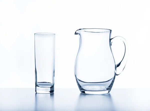 Jarra y vaso vacíos —  Fotos de Stock