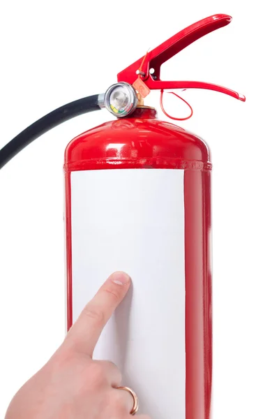 Man using fire extinguisher — Stock Photo, Image