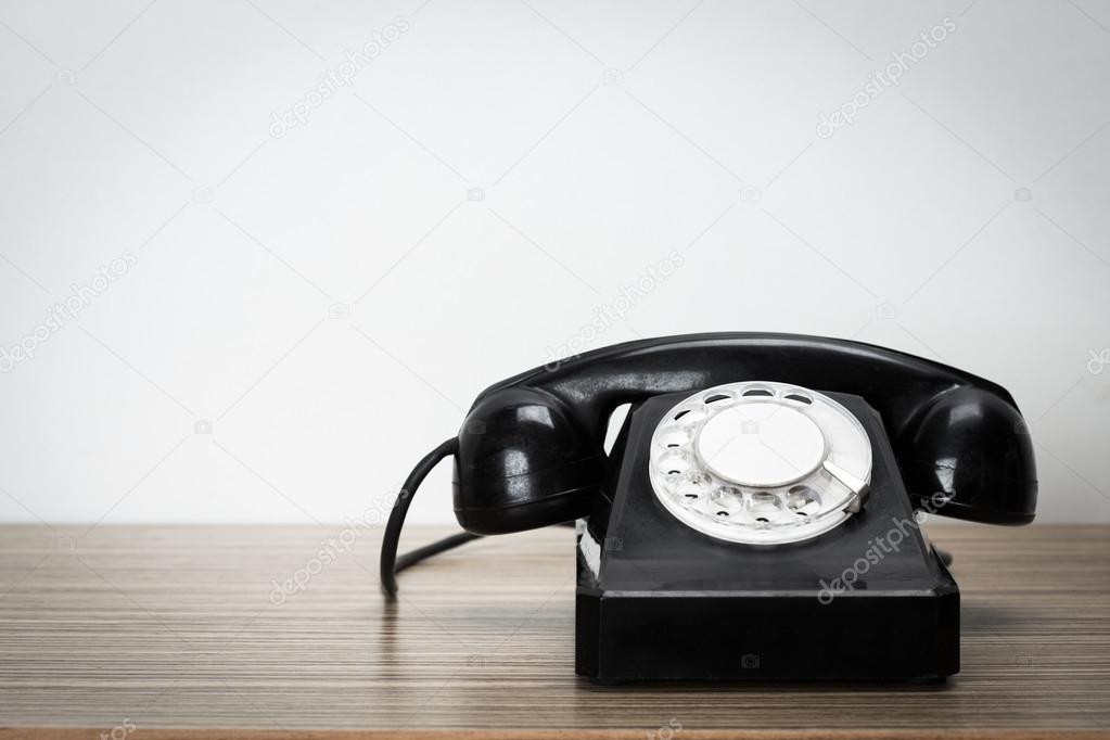 retro telephone on table