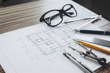Proje çizimleri ve mutfak eşyaları