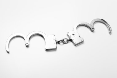 beyaz izole kelepçe. Üstten Görünüm