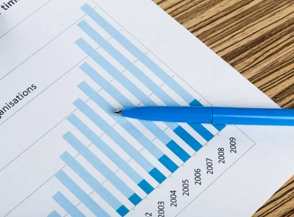 Financial paper charts and graphs — Stock Photo, Image