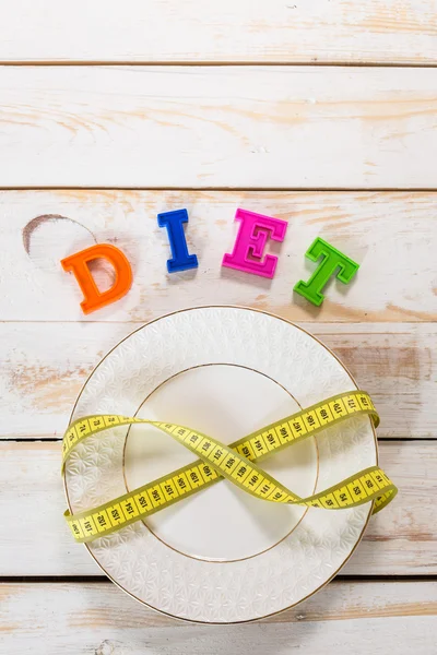 Pomiaru taśmy i dieta litery — Zdjęcie stockowe