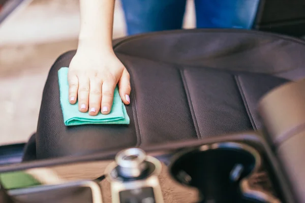 Woman clining car — Stock Image Woman clining car Royalty Free Stock Images