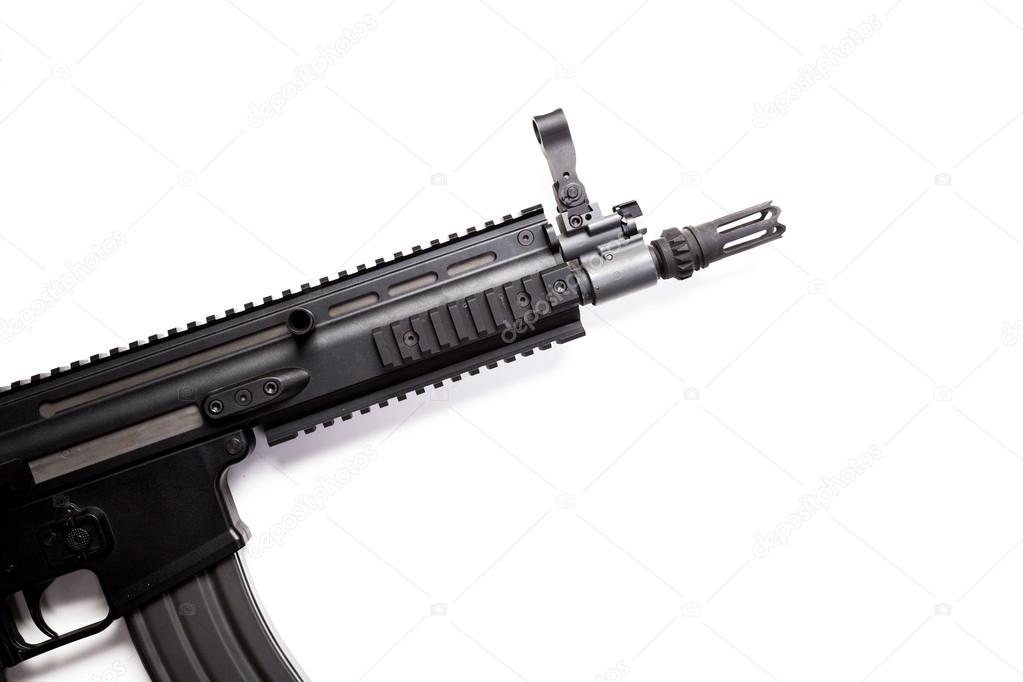 submachine gun MP5 with silencer isolated