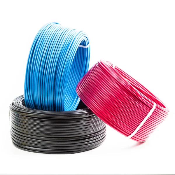 Set of colored electric cables — Stock fotografie