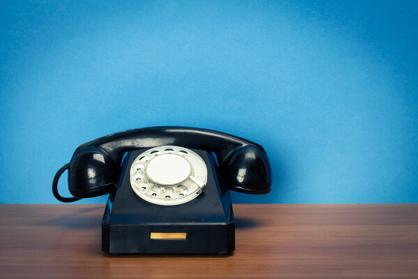 retro telephone on table