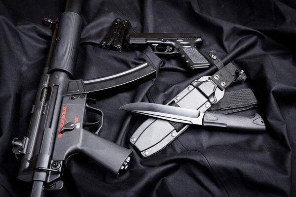 modern weapon, black background