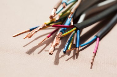 Color electric cables  clipart