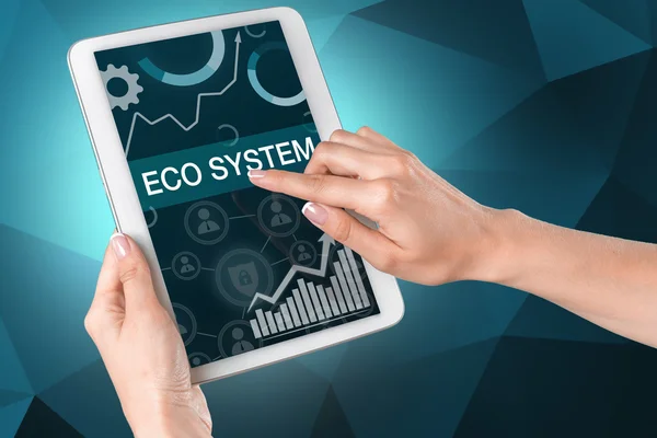 Miejsce z system eco tekstu — Zdjęcie stockowe