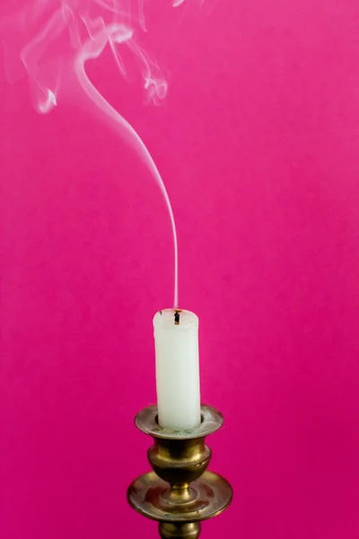 retro candle holder with candle